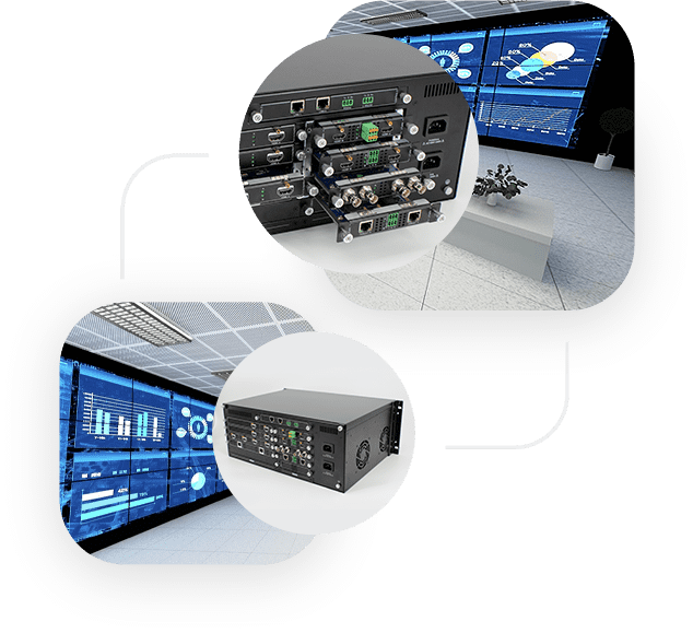 video wall controller 4x4 in the control room