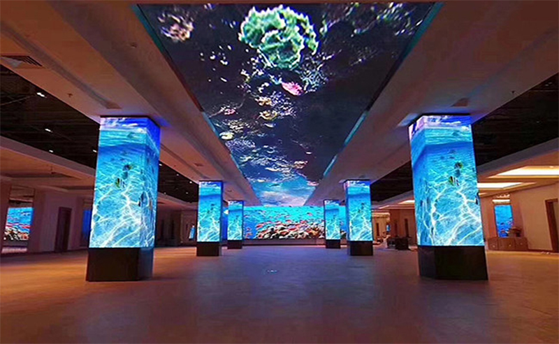 LED video wall in hotel lobby